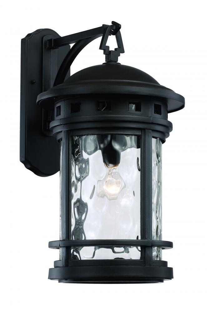 1LT WALL LANTERN-LG-WATER-BK